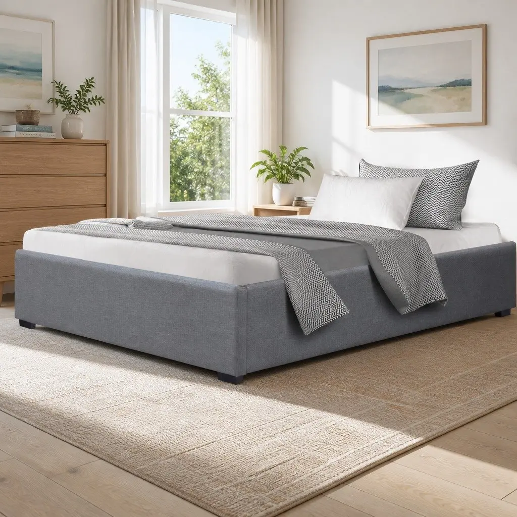 King Single Bed Frame with Gas Lift Storage