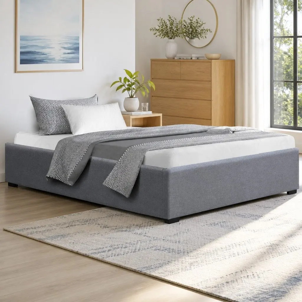 King Single Bed Frame with Gas Lift Storage