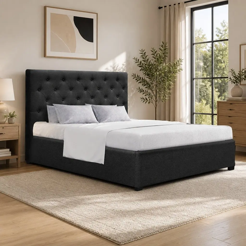 Double Gas Lift Bed Frame with Storage & Headboard