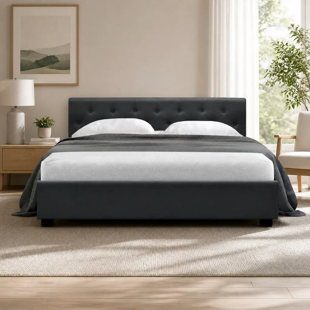 Queen Size Bed Frame with Gas Lift Storage
