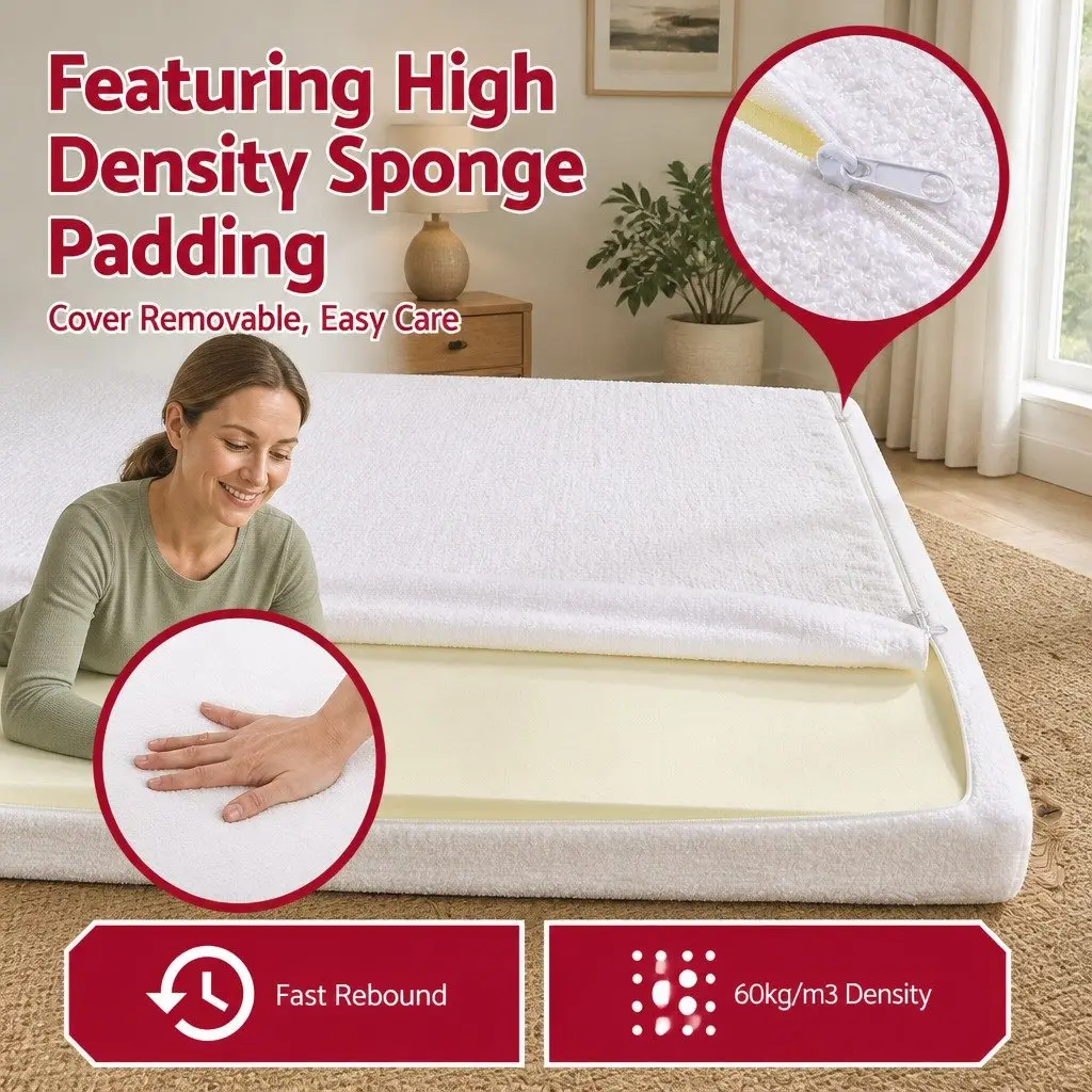 Queen Bed Frame in Soft Boucle Fabric