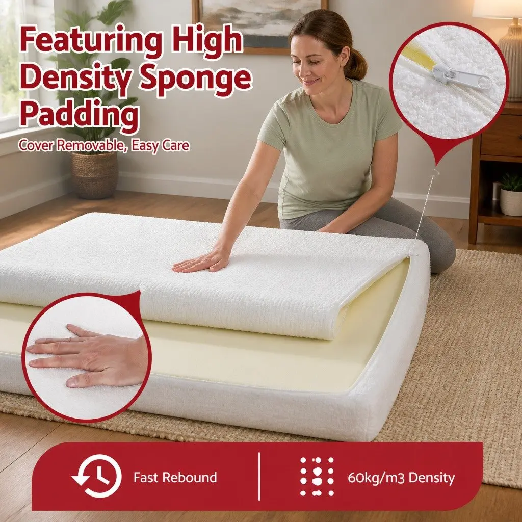 Queen Bed Frame Boucle Fabric 170.5W x 211.7L x 25H cm White
