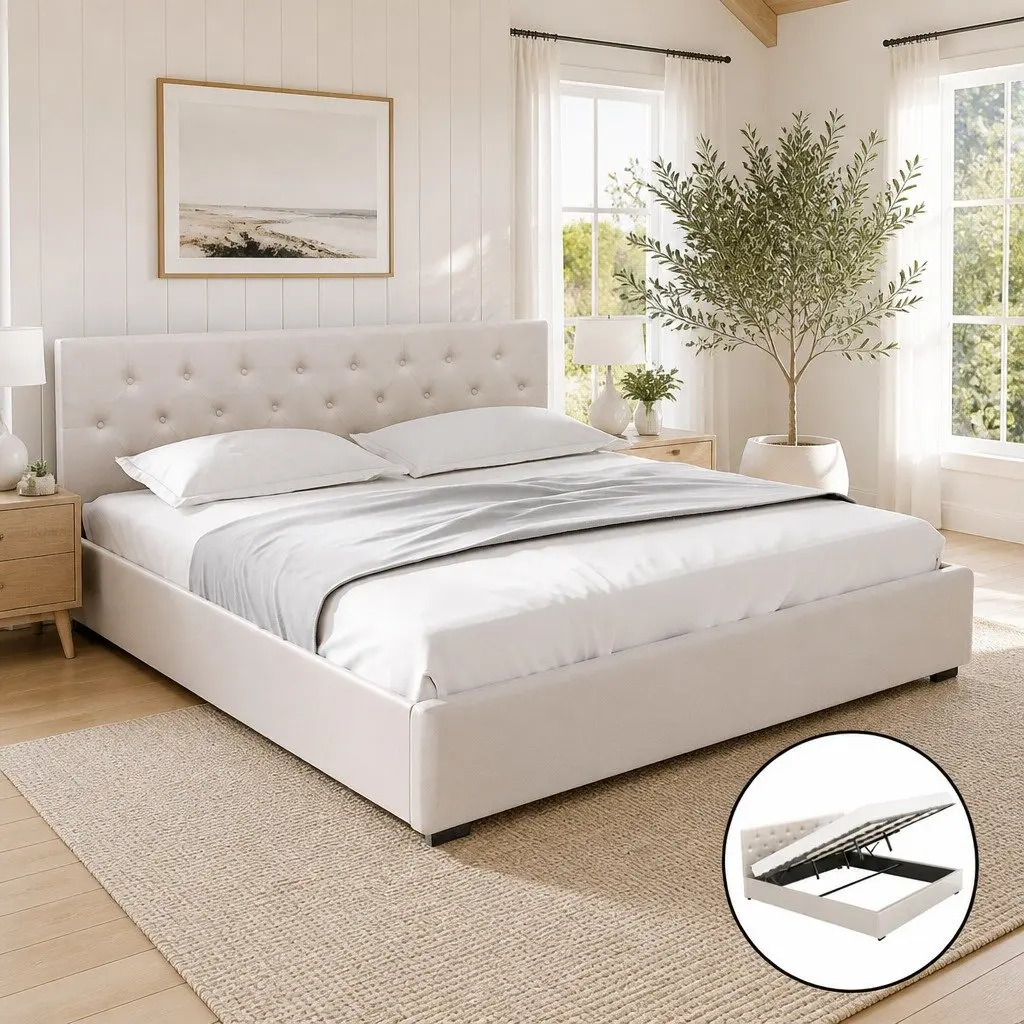 King Size Gas Lift Bed Frame with Storage