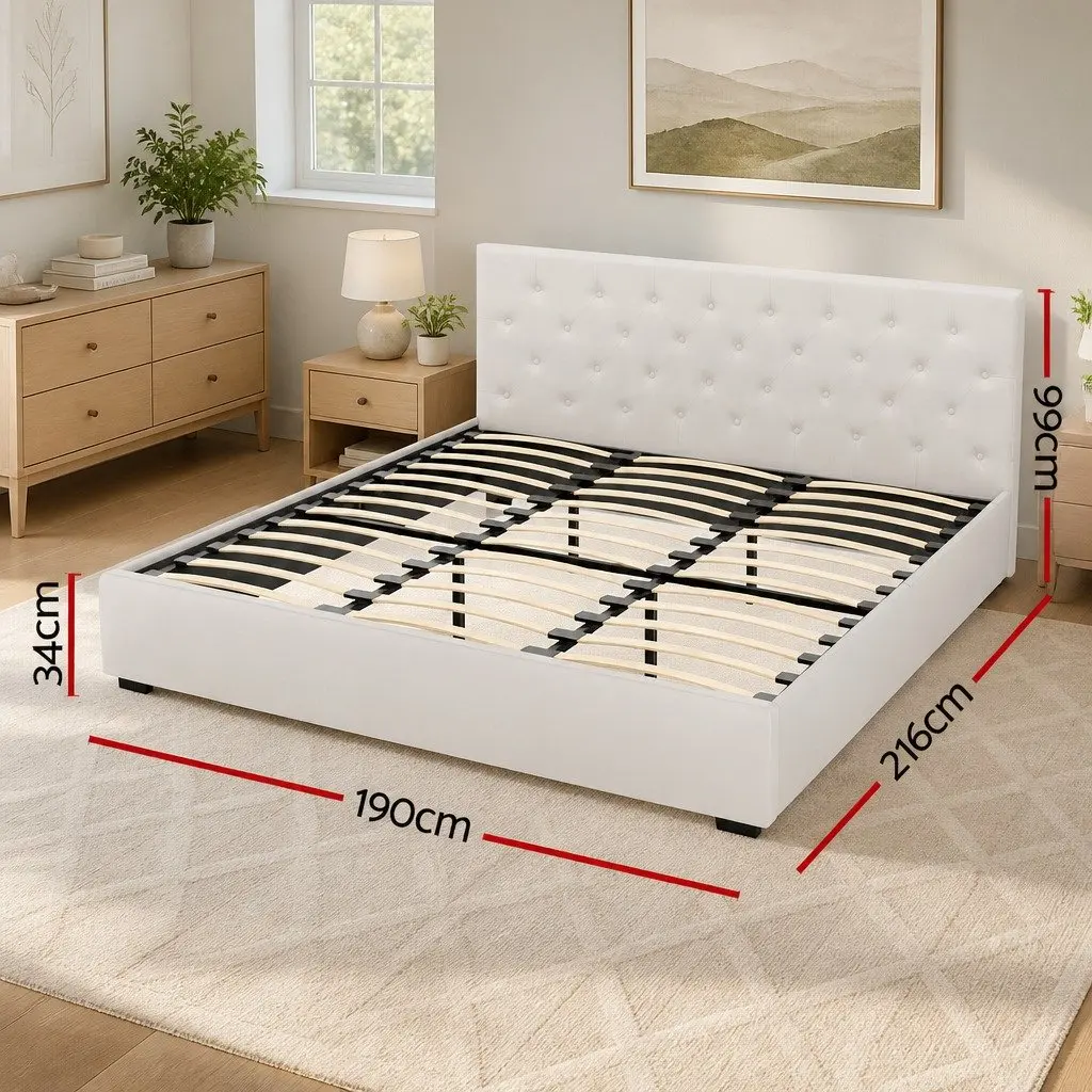 King Size Gas Lift Bed Frame with Storage