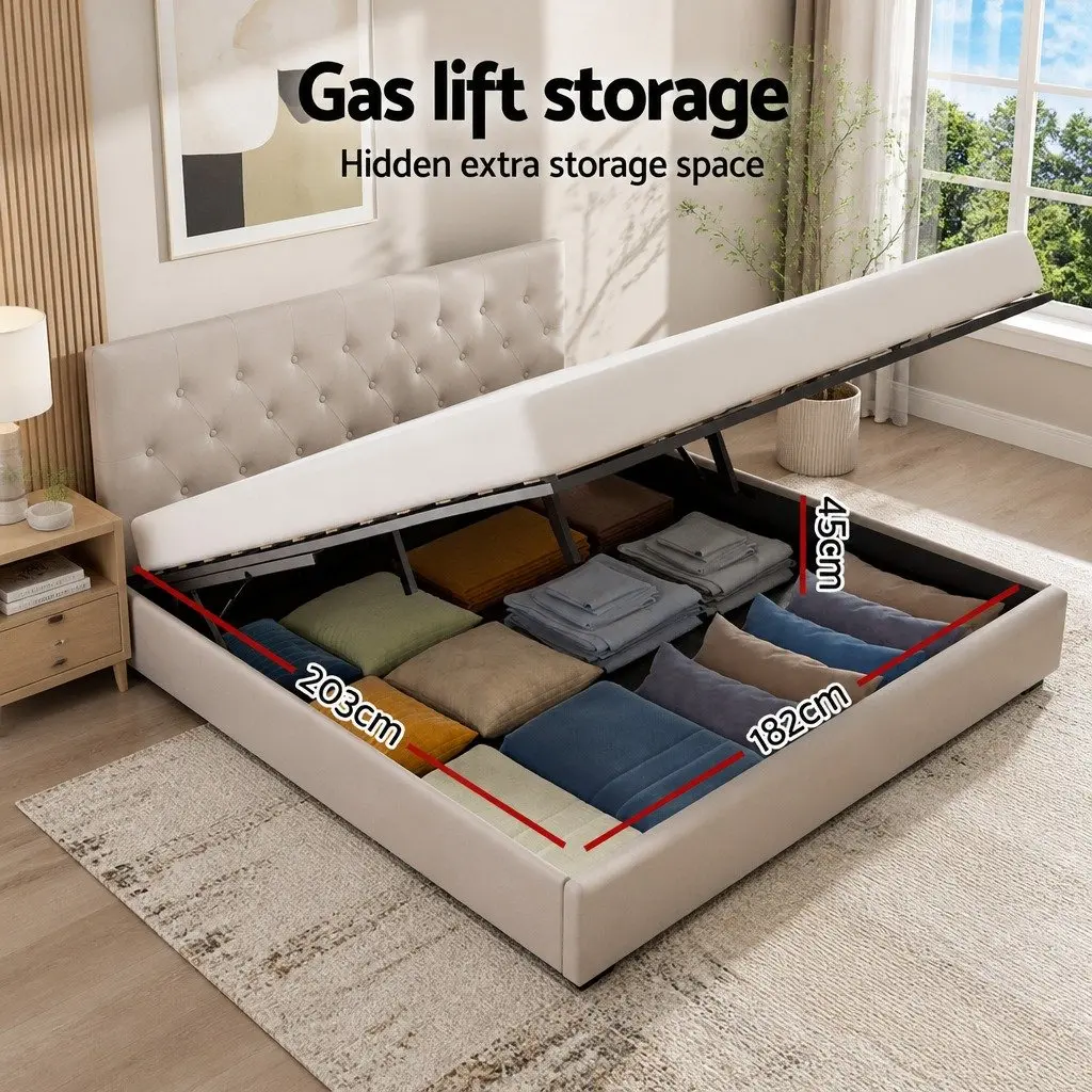 King Size Gas Lift Bed Frame with Storage