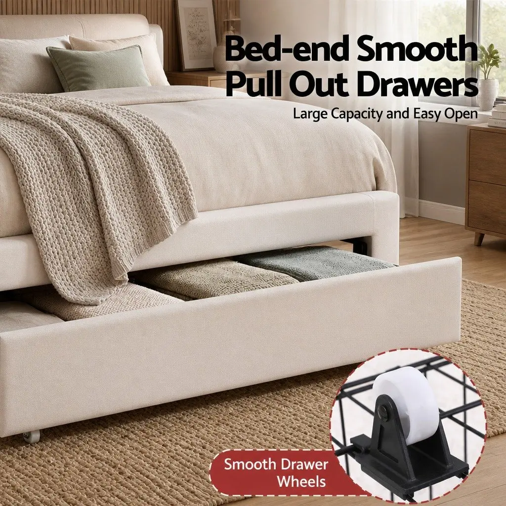 King Single Bed Frame with LED Headboard