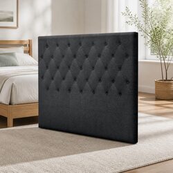 Stylish Charcoal Upholstered Double Bed Headboard