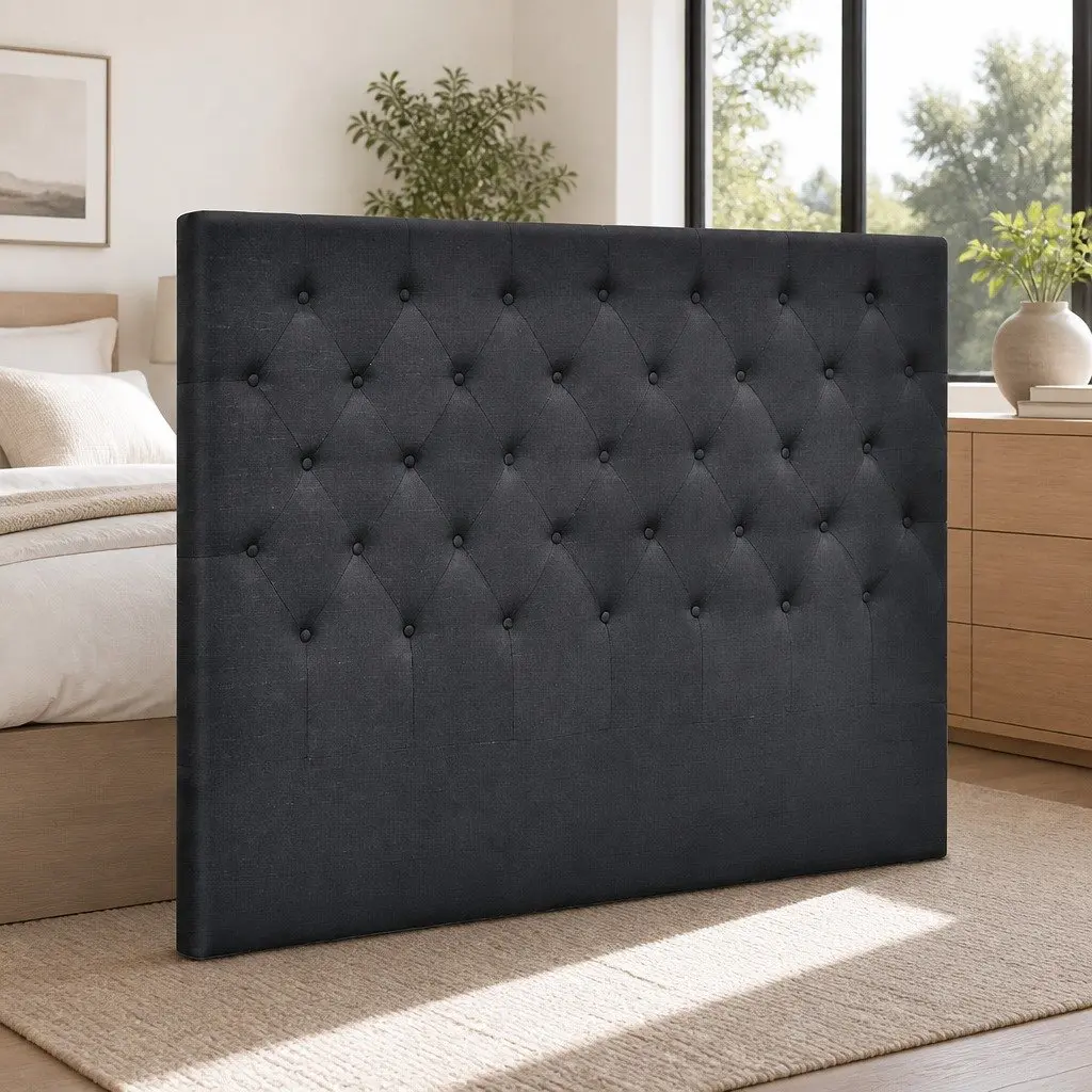 Upholstered Queen Size Bed Headboard with Button Tufting