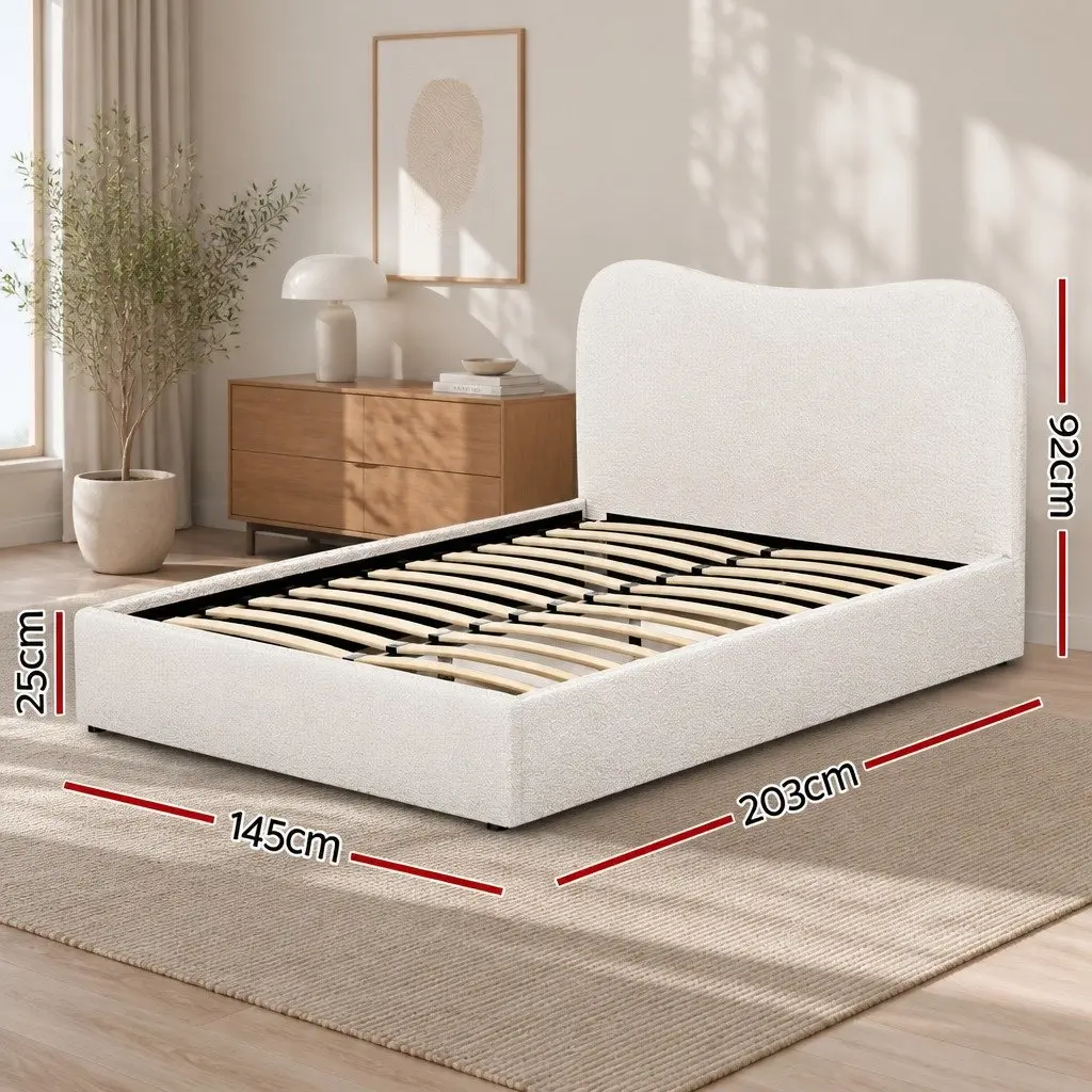 Double Bed Frame with Boucle Upholstery