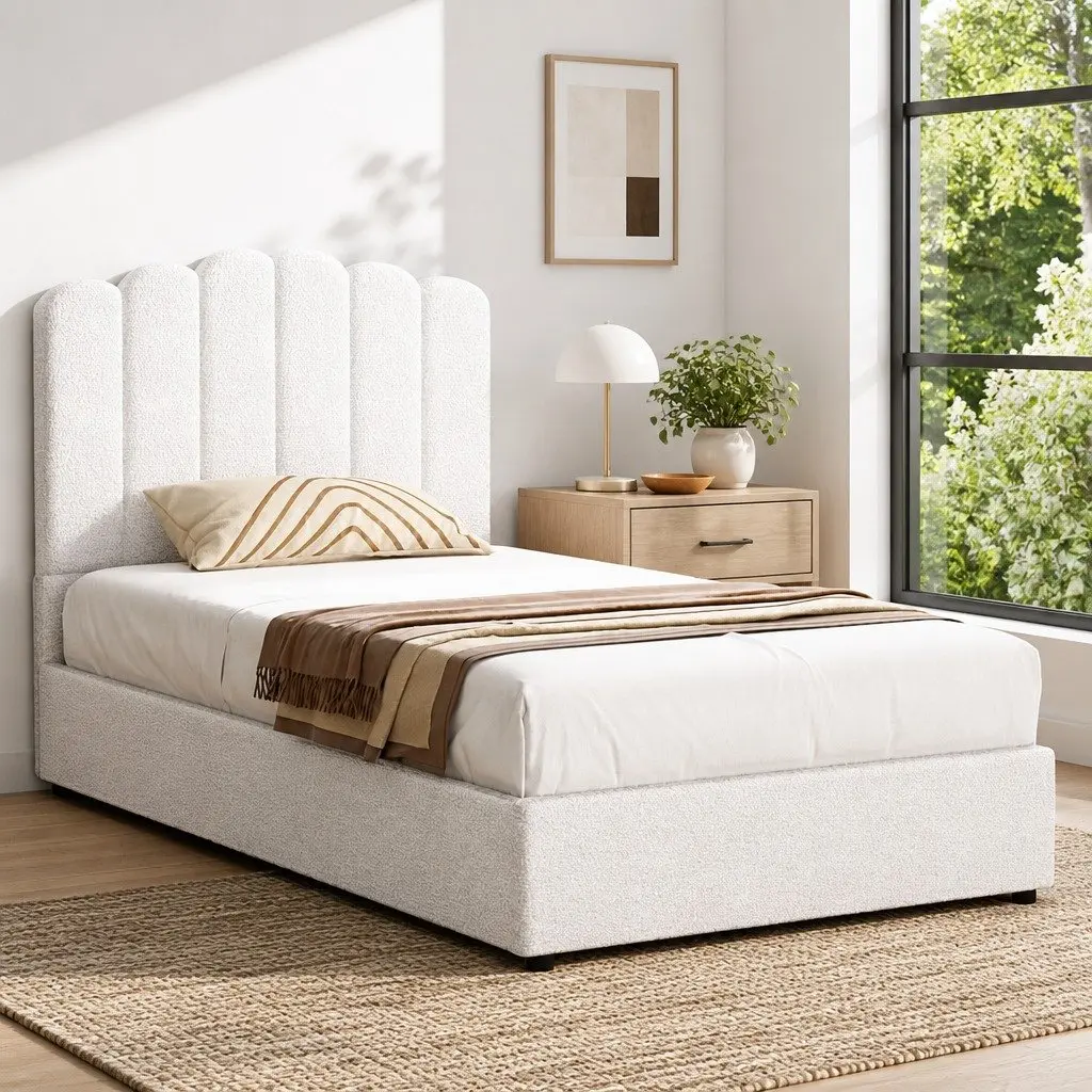 King Single Bed Frame with Gas Lift Storage