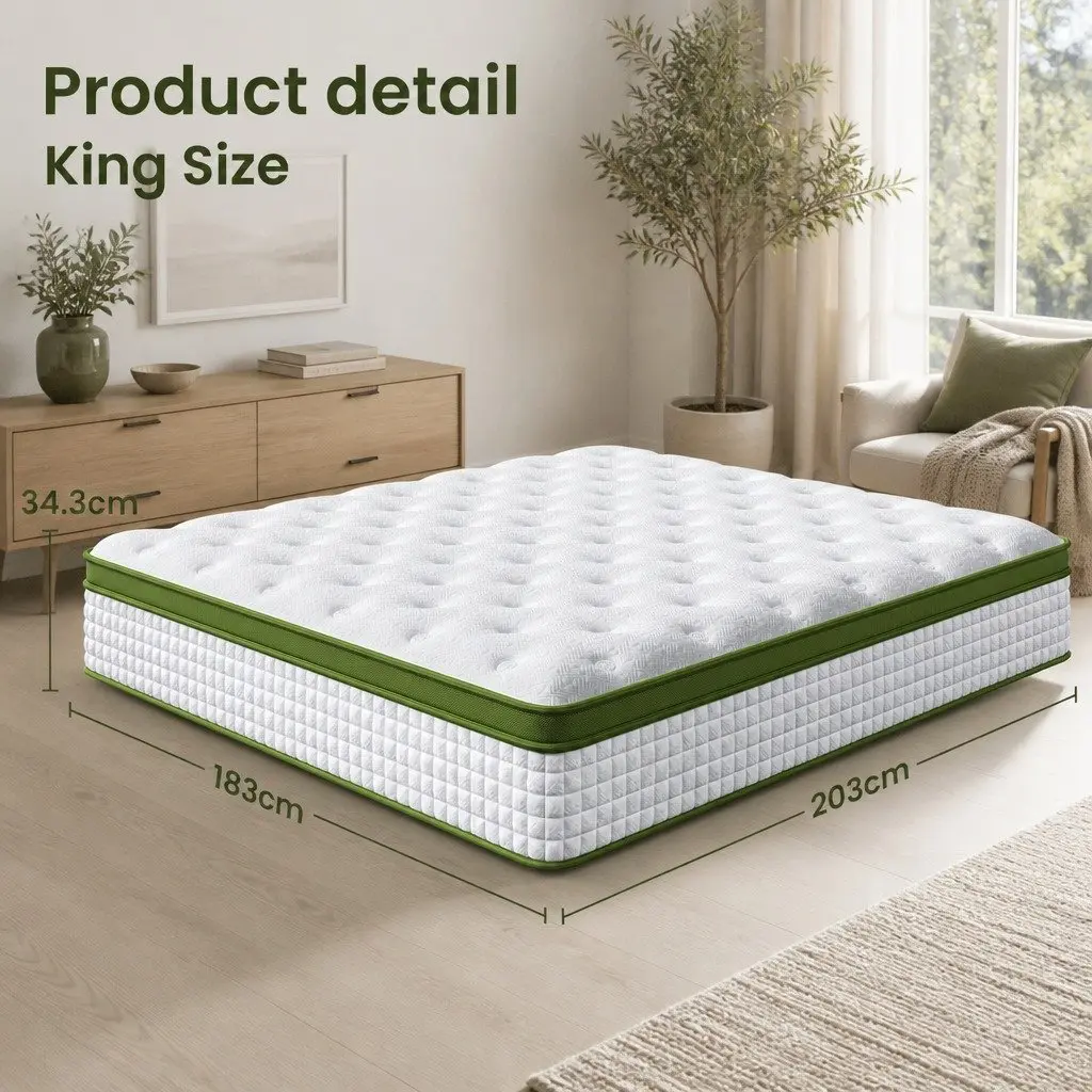 King Bed Frame with Pocket Coil Mattress