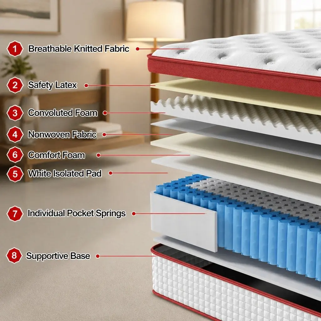 King Bed Frame with Pocket Coil Mattress