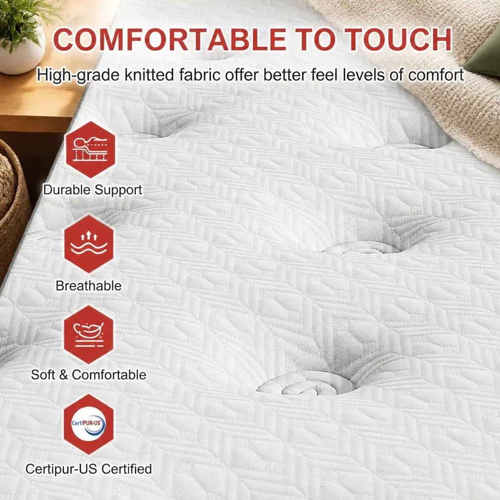 King Bed Frame with Pocket Coil Mattress