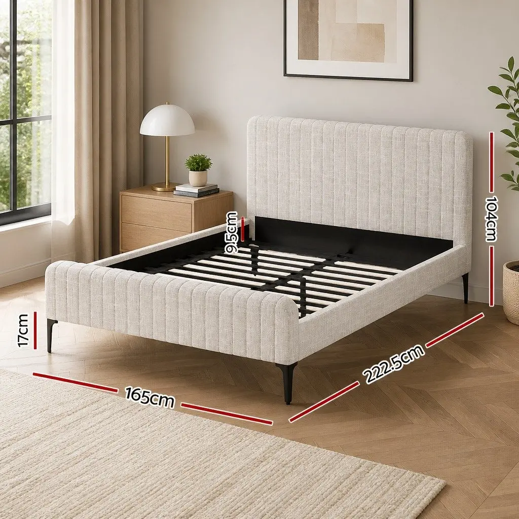 Queen Bed Frame with Pocket Coil Mattress Set