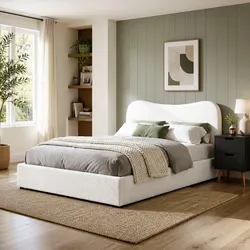 Quality Double Bed Frame and Bedside Table Set