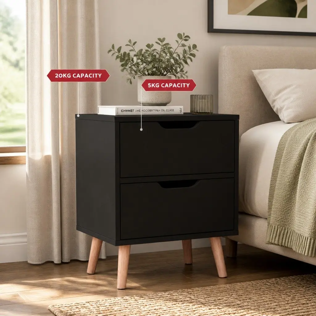 Double Bed Frame and Bedside Table Set