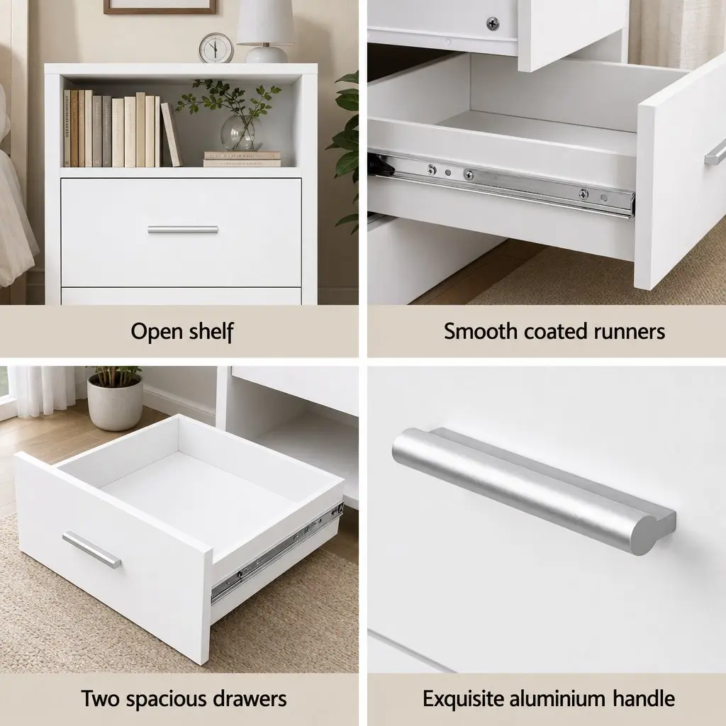 Queen Bed Frame with Gas Lift Storage & Bedside Table