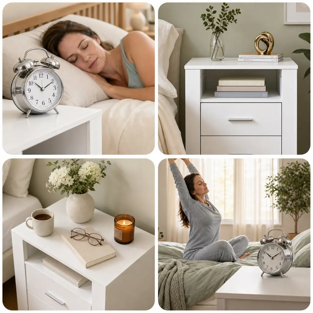 Queen Bed Frame with Gas Lift Storage & Bedside Table