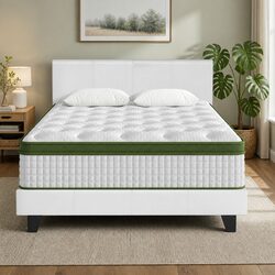 Sturdy Double Bed Frame and Hybrid Mattress Bundle