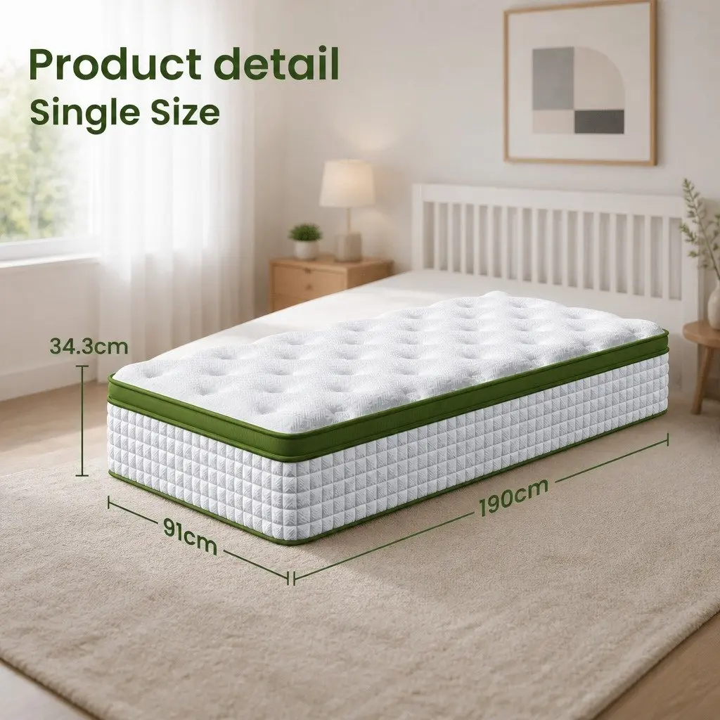 Single Bed Frame with Hybrid Mattress Bundle