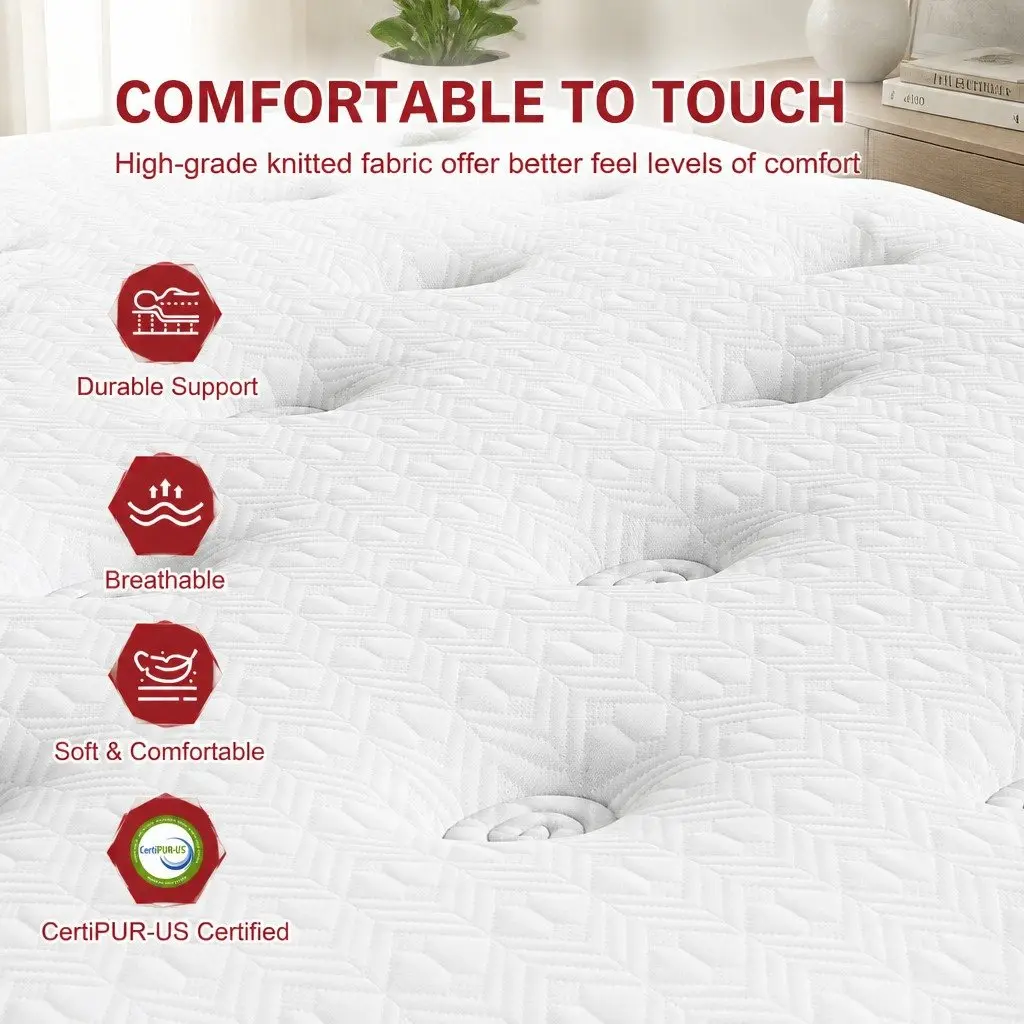 Single Bed Frame with Hybrid Mattress Bundle