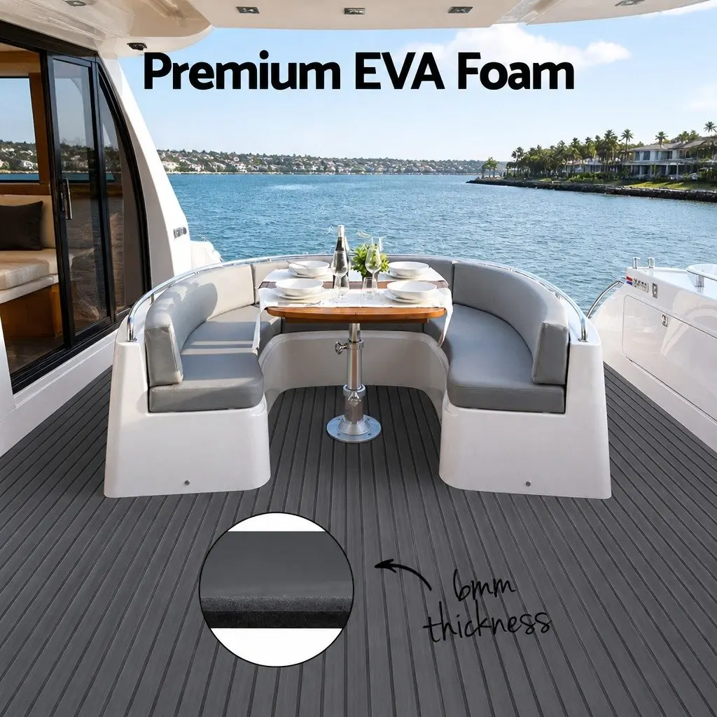 EVA Foam Boat Flooring Mat 240x90cm Dark Grey Anti-Slip
