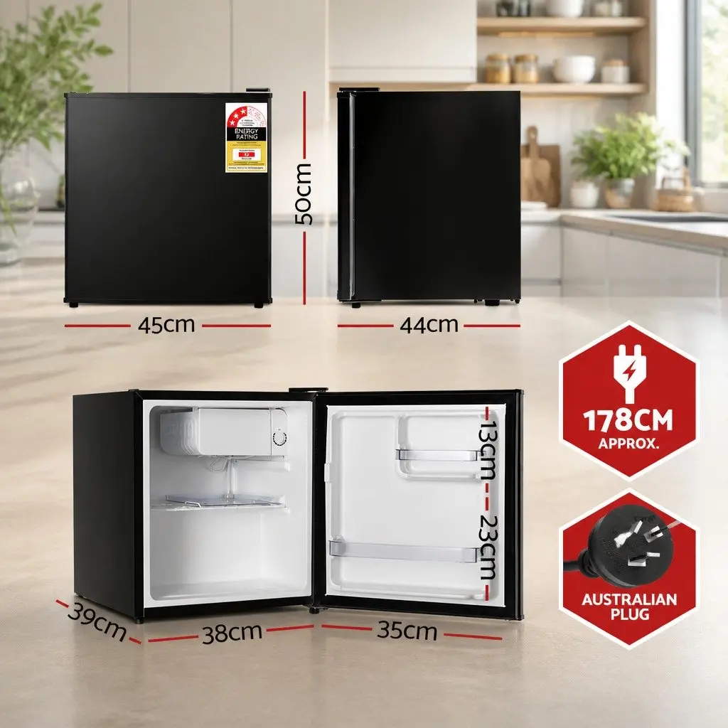 Bar Fridge Portable Compact 48L Black