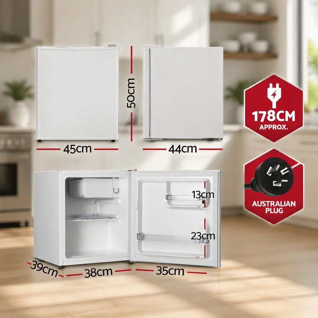 48L Bar Fridge White with Chiller Compartment