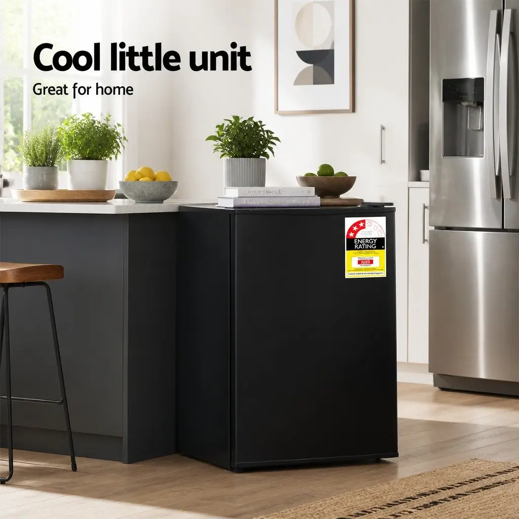 70L Portable Bar Fridge Black Compact Mini Cooler Chiller for Home Office