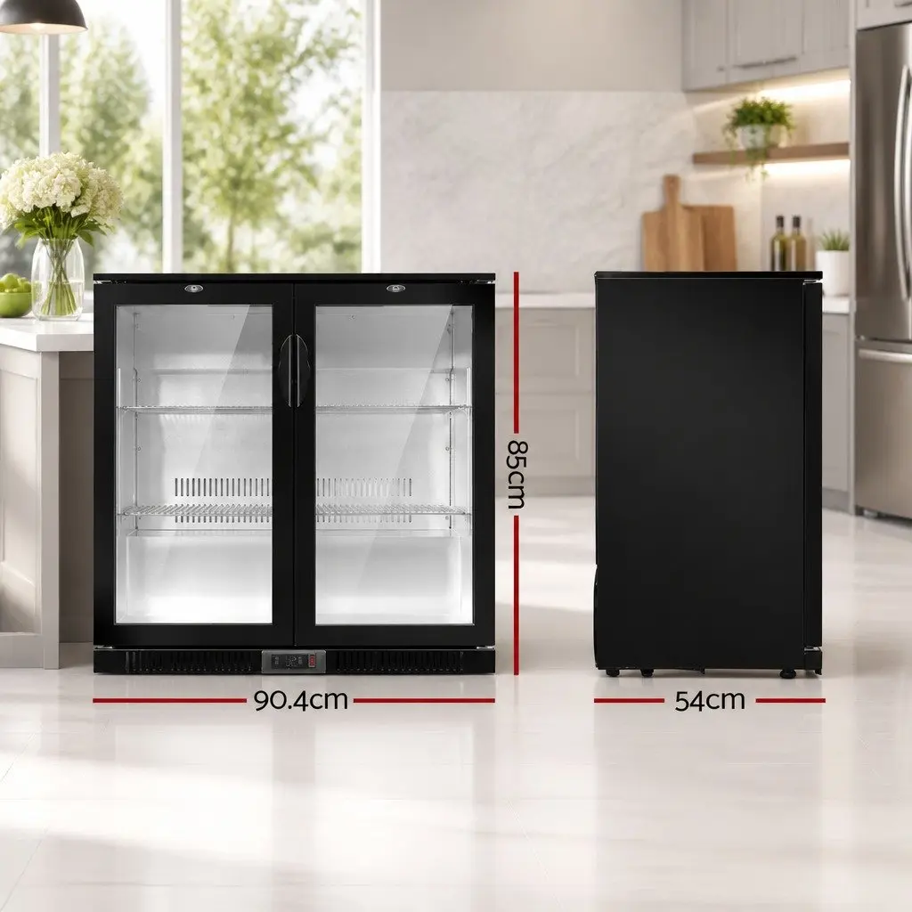 198L Commercial Bar Fridge with Glass Doors