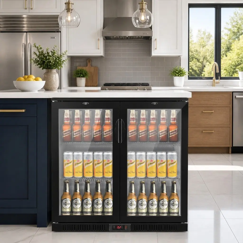 198L Commercial Bar Fridge with Glass Doors