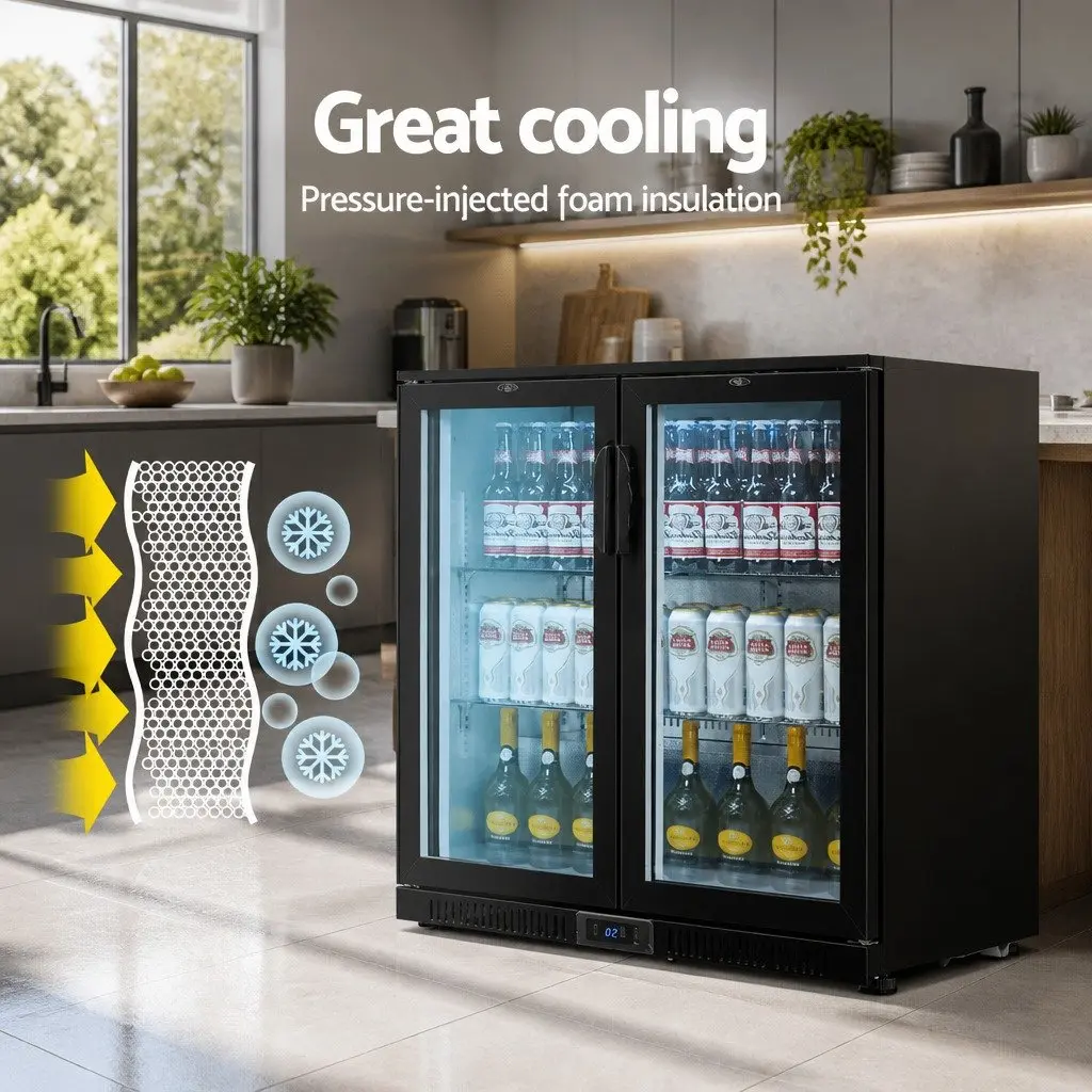 198L Commercial Bar Fridge with Glass Doors
