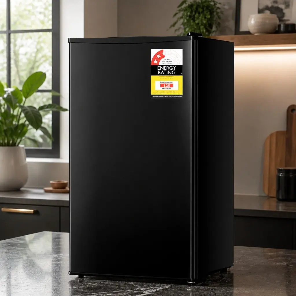 95L Bar Fridge in Black with Adjustable Temperature