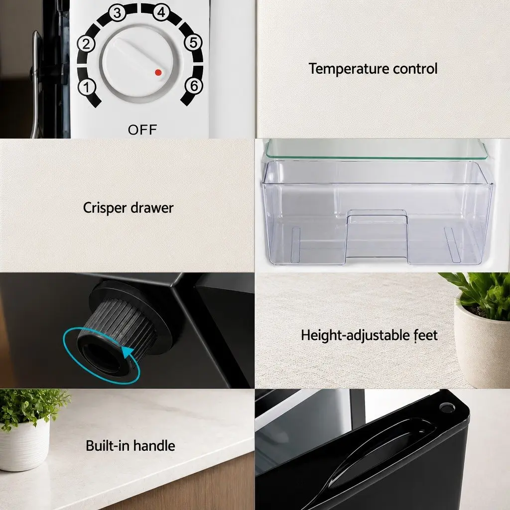 95L Bar Fridge in Black with Adjustable Temperature