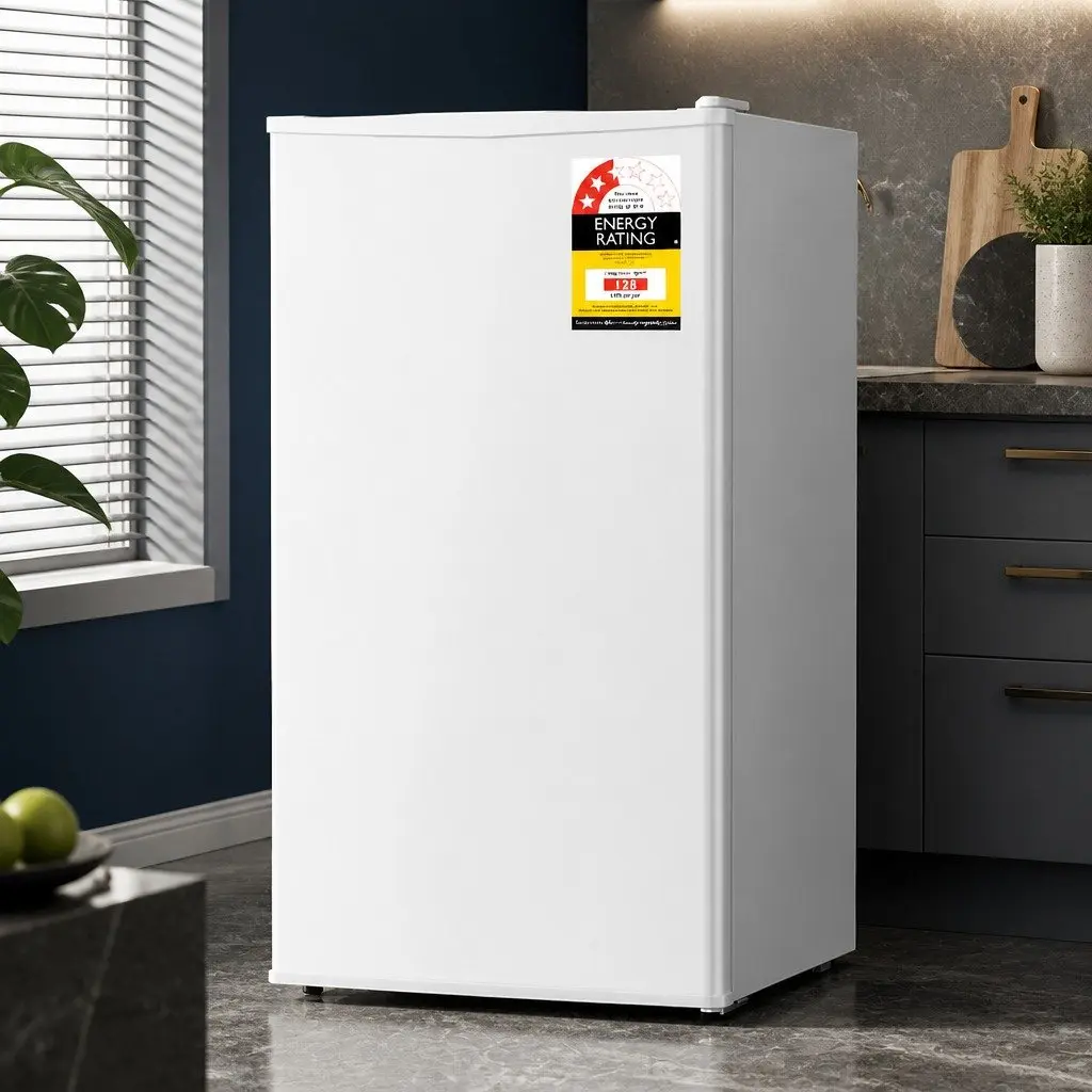 White 95L Portable Bar Fridge with Dual Zones
