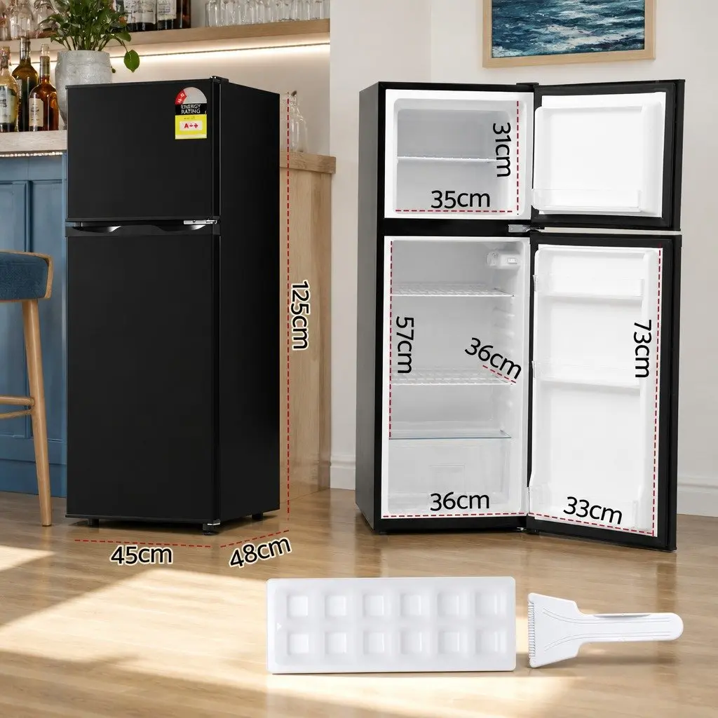 Two-Door Mini Fridge Freezer 122L Black