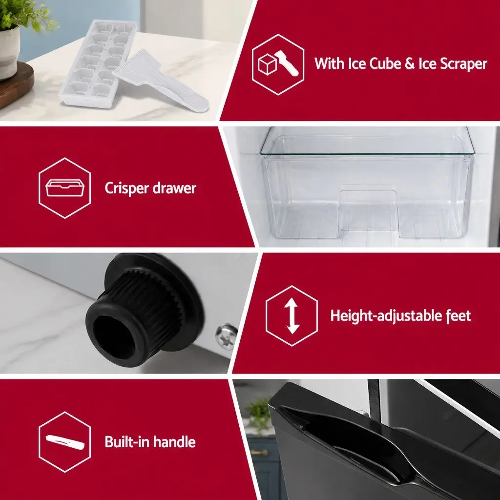 Two-Door Mini Fridge Freezer 122L Black