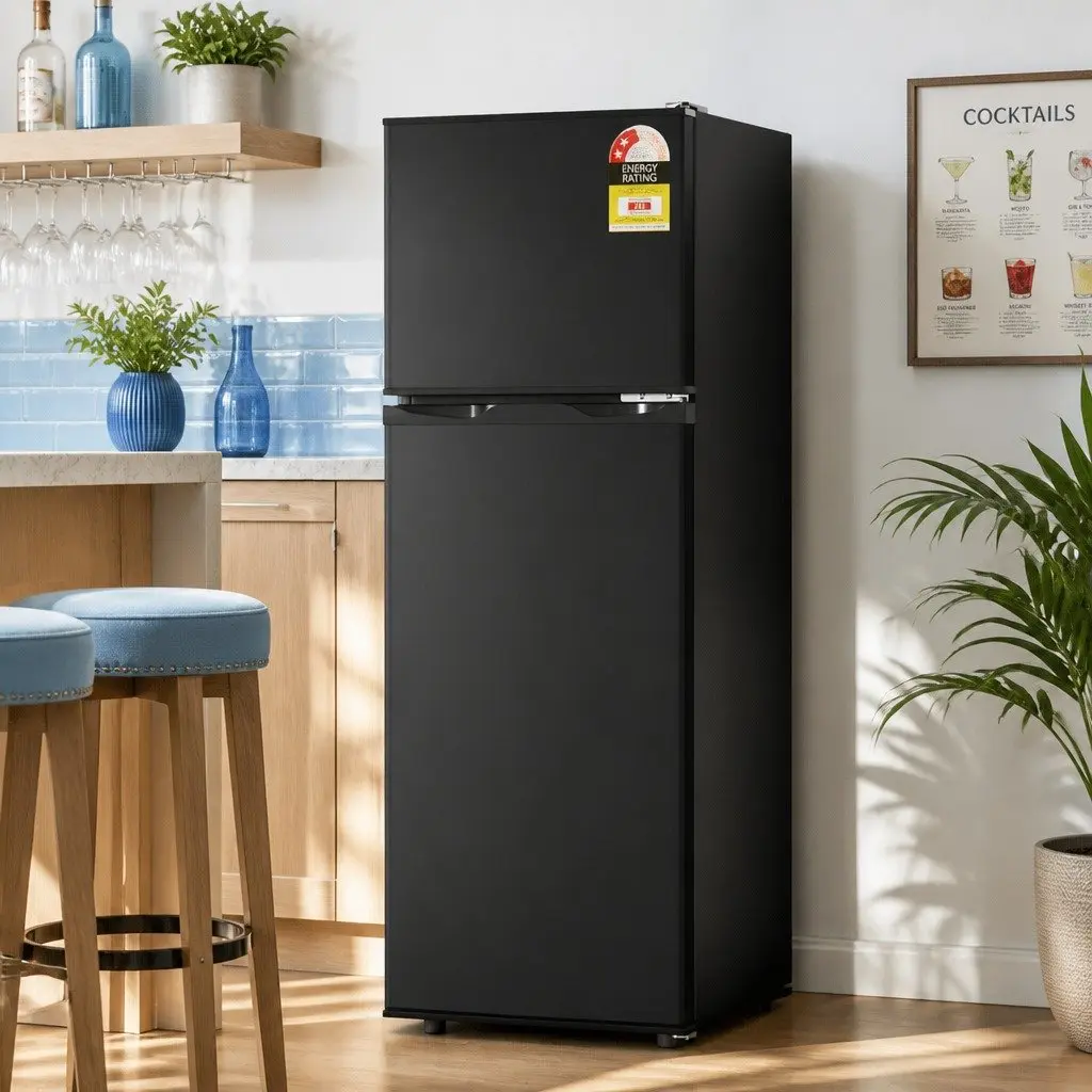 Two-Door Mini Fridge Freezer 122L Black