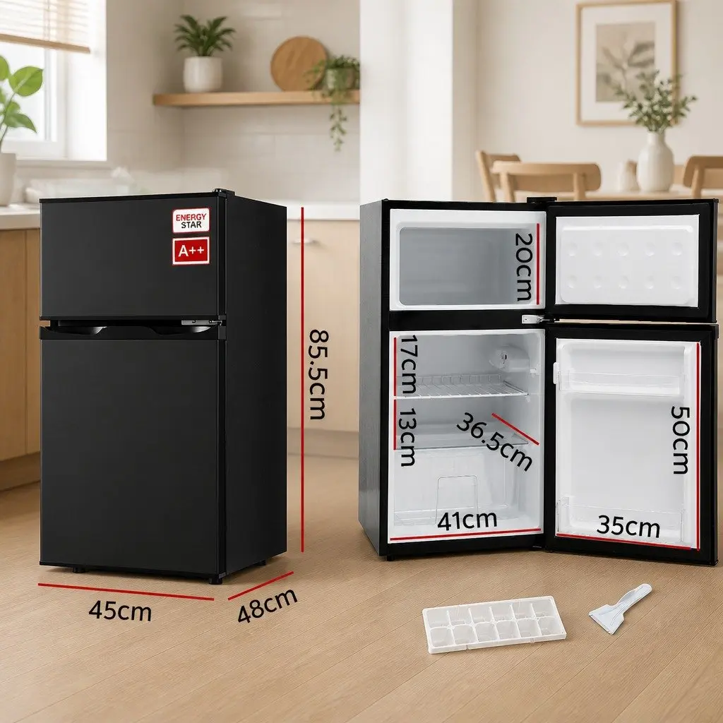 Black Mini Freezer with Twin Temperature Zones