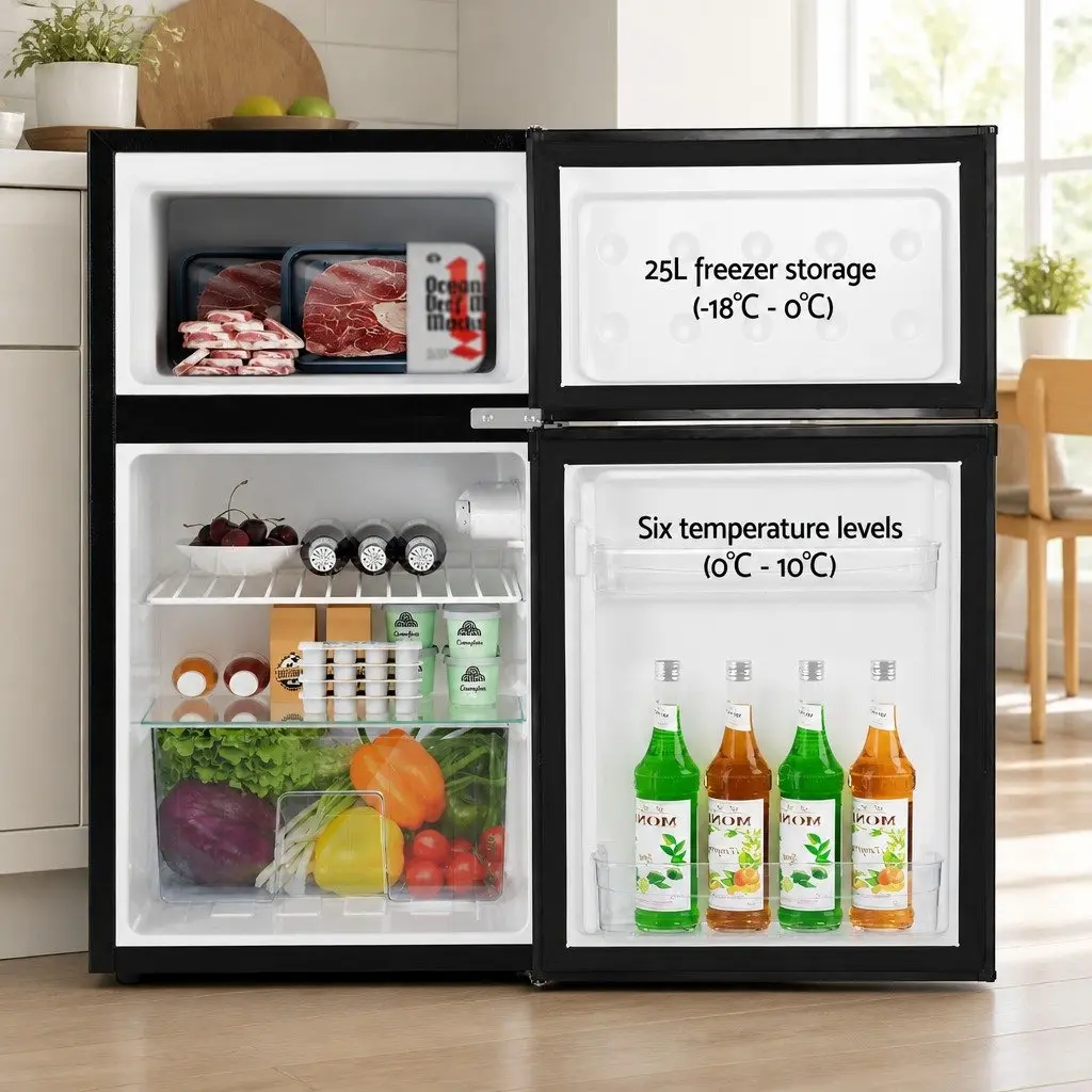 Black Mini Freezer with Twin Temperature Zones