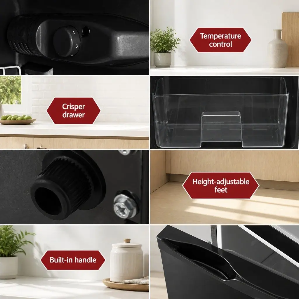 Black Mini Freezer with Twin Temperature Zones