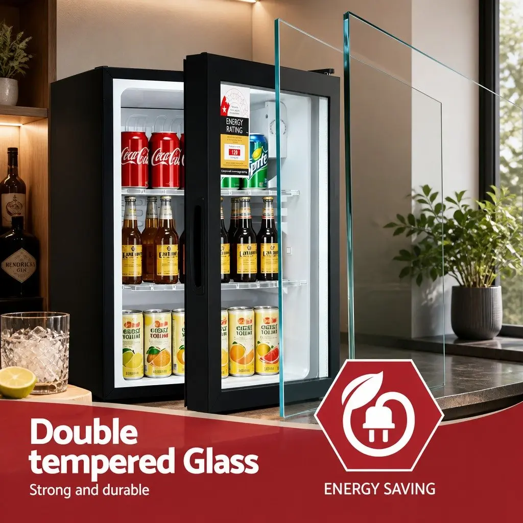 56L Bar Fridge with Glass Door for Refreshments