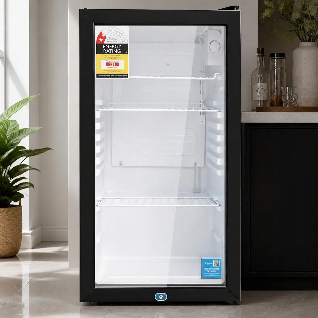 Bar Fridge 78L with Glass Door and Adjustable Shelves