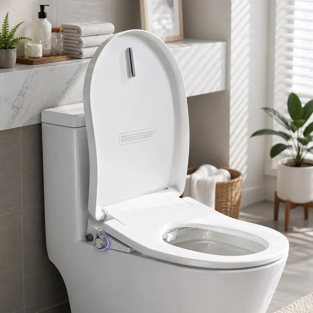 Electric Bidet Toilet Seat D-Shape White