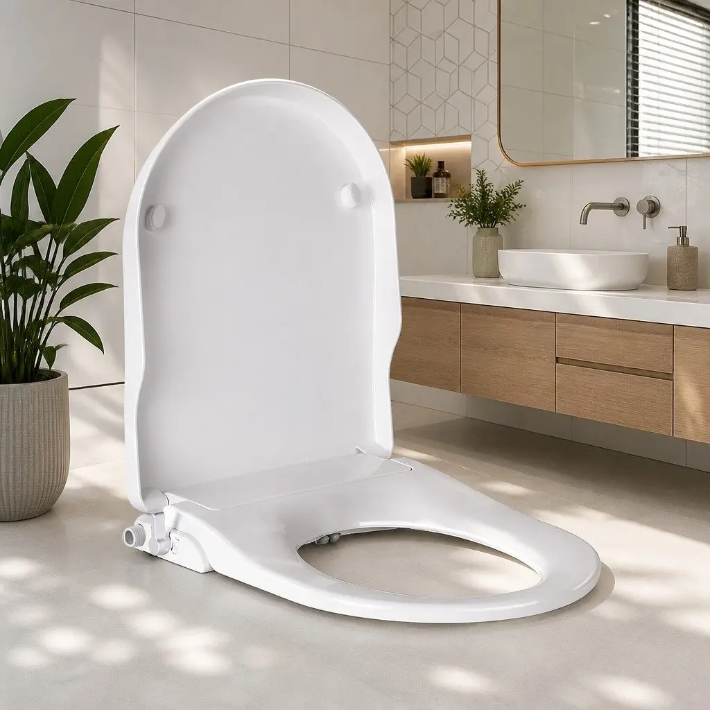 Non Electric Bidet Toilet Seat Cover White