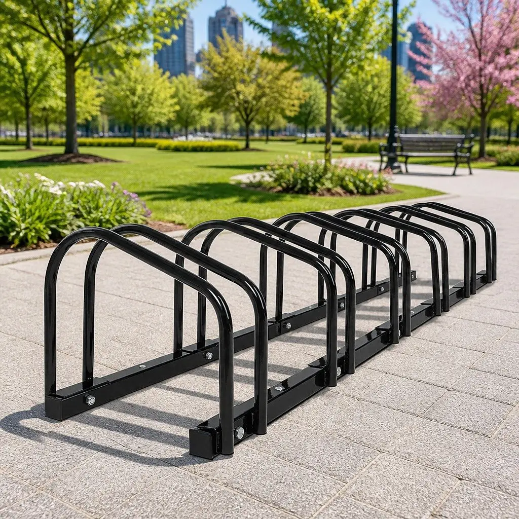 Freestanding Bike Rack for 6 Bicycles with Durable Build