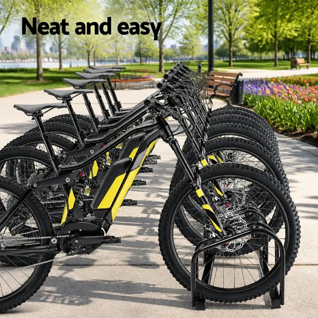 Bicycle Stand Rack Steel 6 Bike Storage Freestanding Black