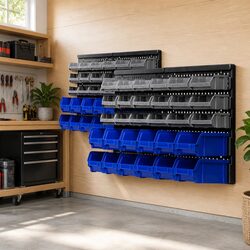 Robust 60 Bin Wall Storage Rack for Tools and Accessories