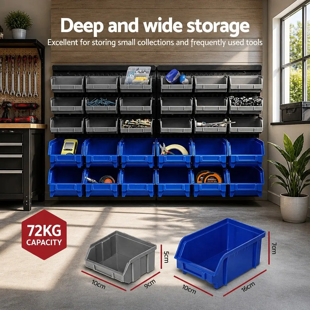 60 Bin Wall Storage Rack for Tools and Accessories