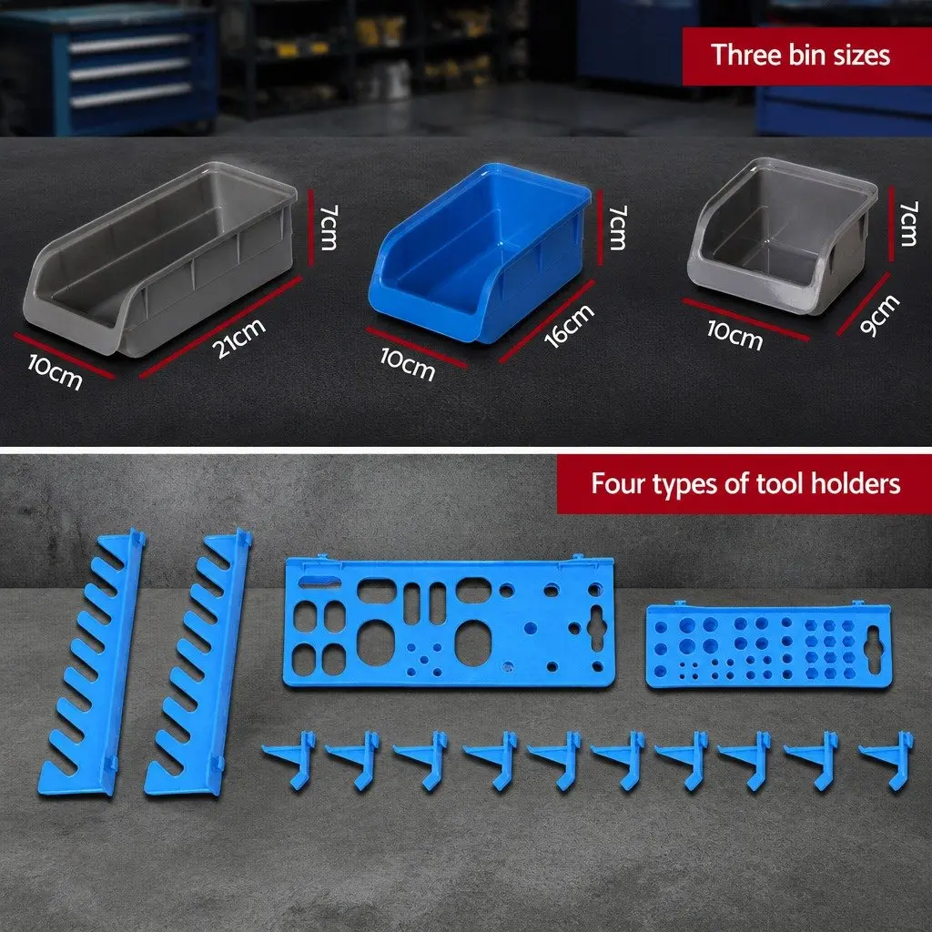 Wall Mounted Storage Bin Rack for Tools